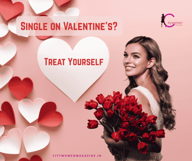 Woman enjoying self-care and celebrating self-love on Valentine’s Day