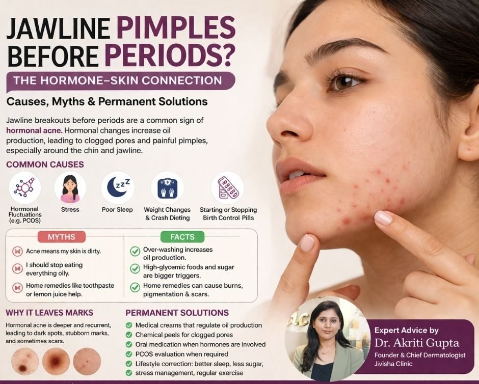 Jawline Pimples Before Periods The Hormone–Skin Connection Causes, Myths & Permanent Solutions