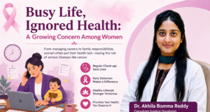 Busy Life, Ignored Health: Why Women Must Prioritize Regular Check-Ups Busy woman balancing work and home responsibilities while ignoring her health and medical check-ups