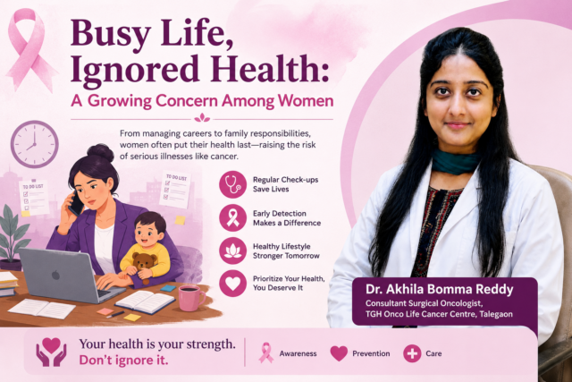 Busy woman balancing work and home responsibilities while ignoring her health and medical check-ups