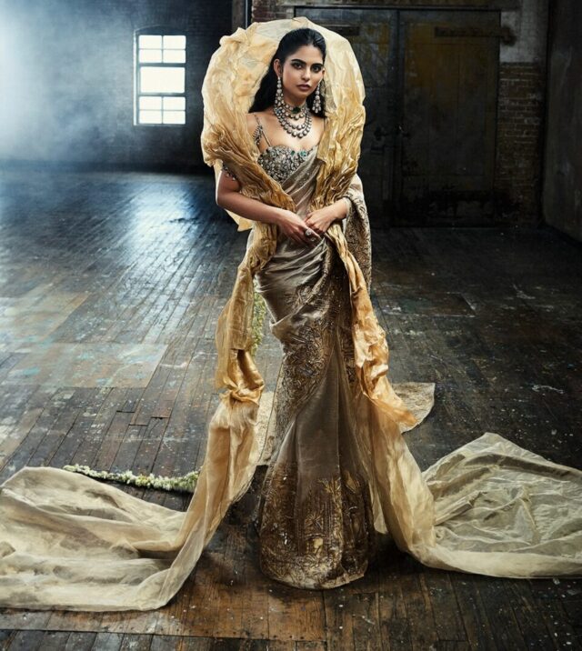 Isha Ambani in custom Gaurav Gupta Couture for the Met Gala 2026.In response to the theme Fashion