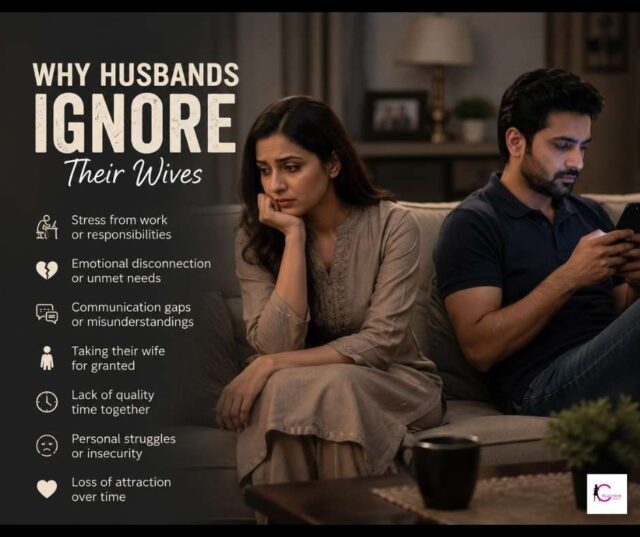 Sad woman sitting beside her husband who is distracted and distant, symbolizing emotional disconnection in marriage