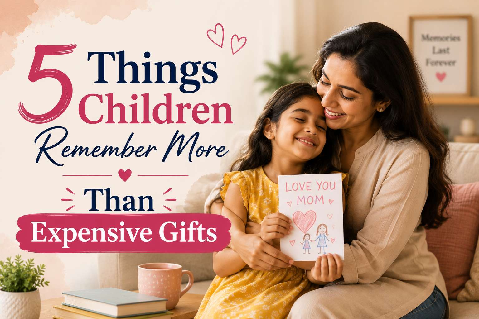 Parent spending quality time with child, symbolizing love and connection over material gifts