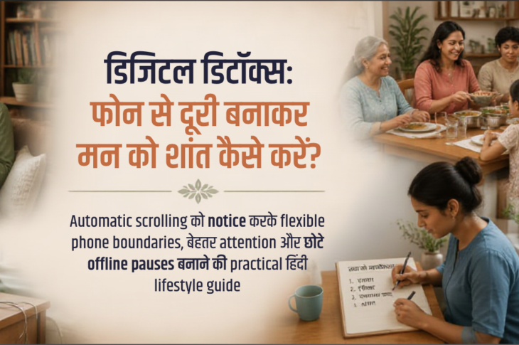भारतीय महिला खिड़की के पास phone को charging spot पर रखकर notebook में दिन की priorities लिख रही है