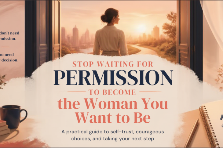 Woman taking a confident step forward while reflecting on her goals and future.