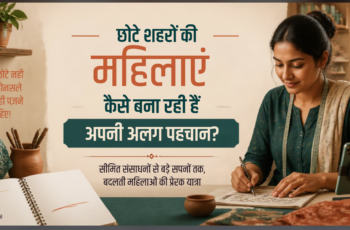 छोटे शहर की महिला अपने हुनर और डिजिटल काम के जरिए नई पहचान बनाते हुए